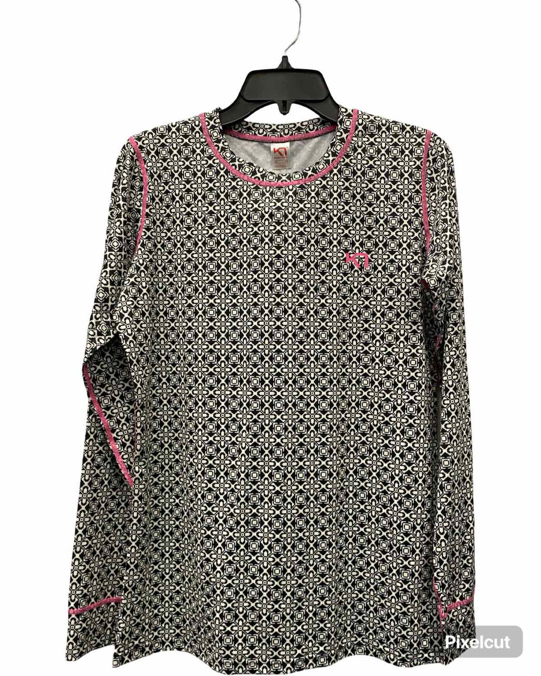 Kari Traa Size XL Black White Geometric Athletic Long Sleeve
