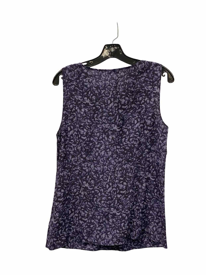 Halogen Size M Purple Print 100% silk Tank Top