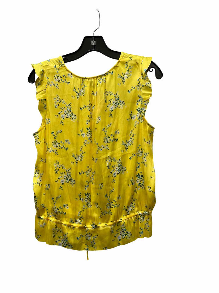 Banana Republic Size M Yellow Floral Tank Top