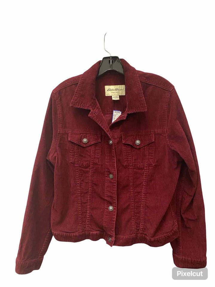 Eddie Bauer Size L Burgundy Corduroy Jacket