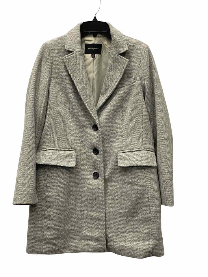 Banana Republic Size S Grey 40% Wool Coat(Long)