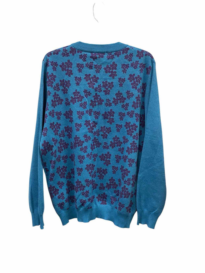 Unknown Brand Size XL Blue Purple Floral 55% Cotton Sweater