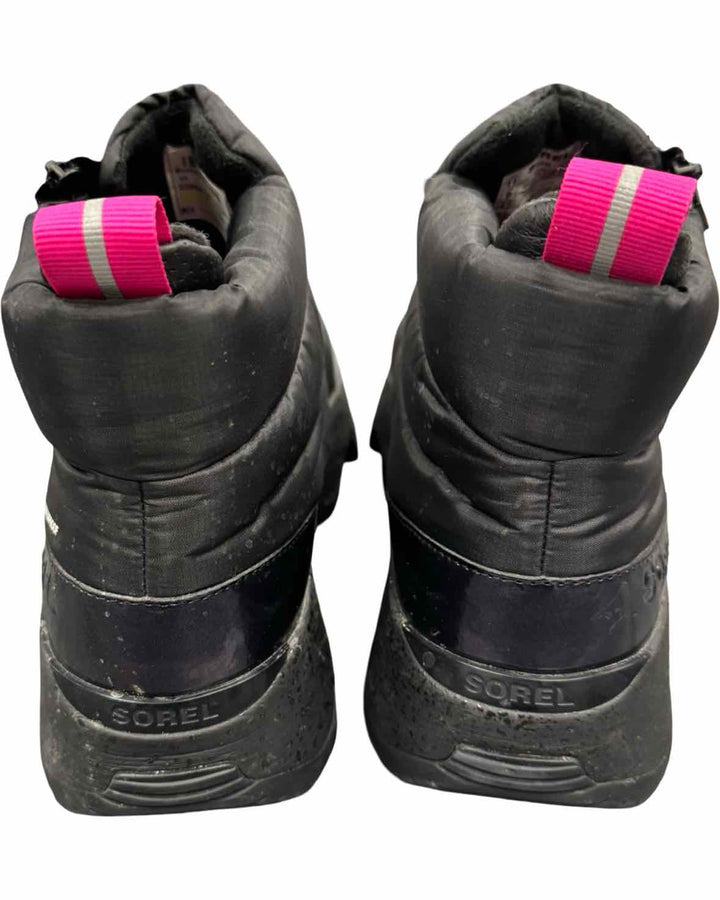 Sorel Shoe Size 11 Black Waterproof Kinetic Puffy Zip Boots(Ankle)