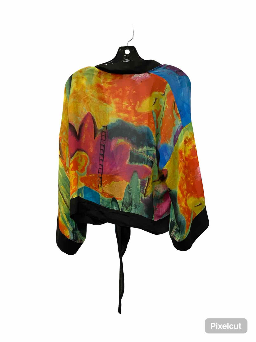Chico's Size 0(4) Multi-Color Print 100% silk Long Sleeve Shirts