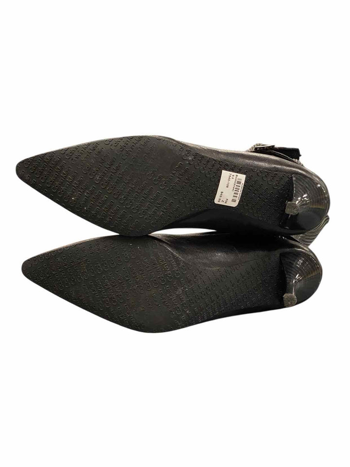 Calvin Klein Shoe Size 8.5 Black Leather Boots(knee)