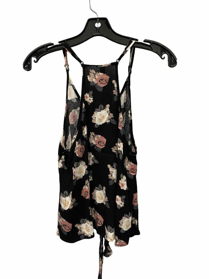 i love it Size L Black Floral Tank Top