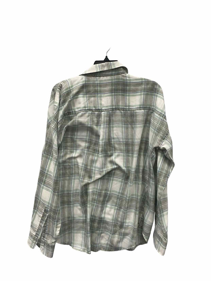 Flag & Anthem Size L Green Beige Plaid Long Sleeve Shirts