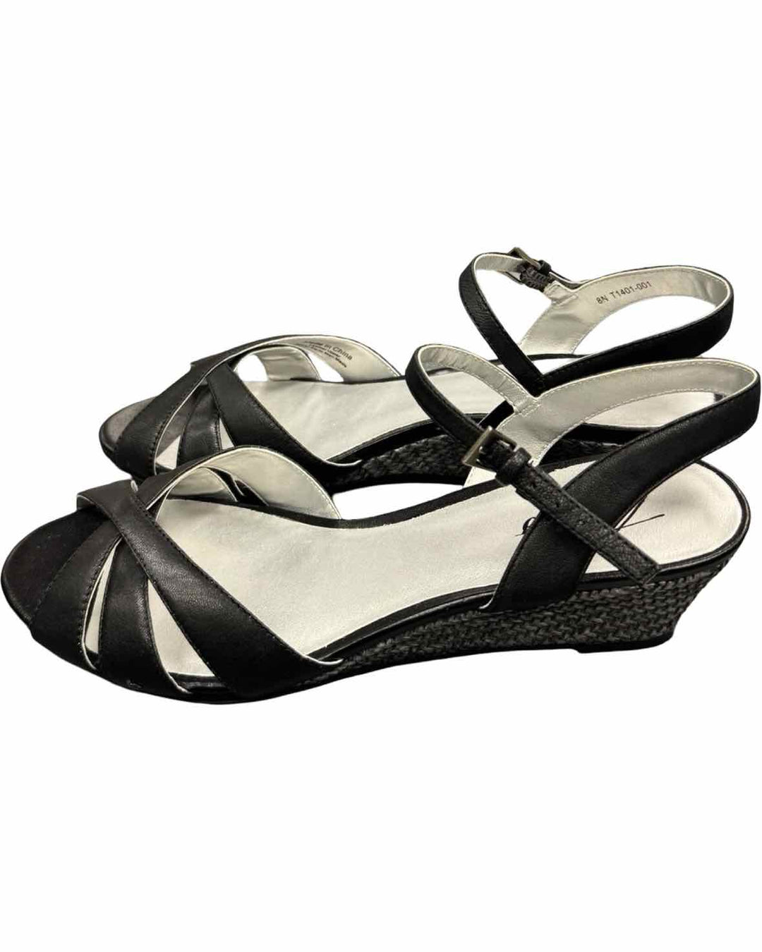 Trotters Shoe Size 8 Black Strappy Wedge Sandals