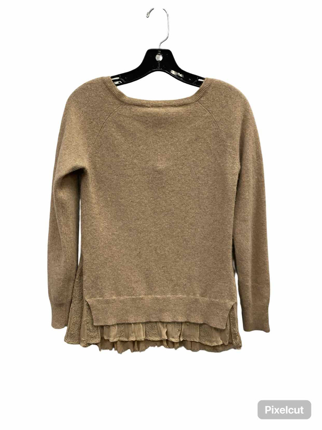 Garnet Hill Size S Tan 100% cashmere Sweater