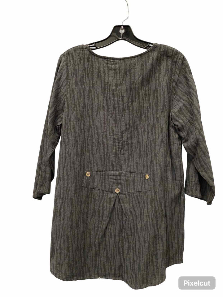 Soft Surroundings Size L Grey Long Sleeve Shirts