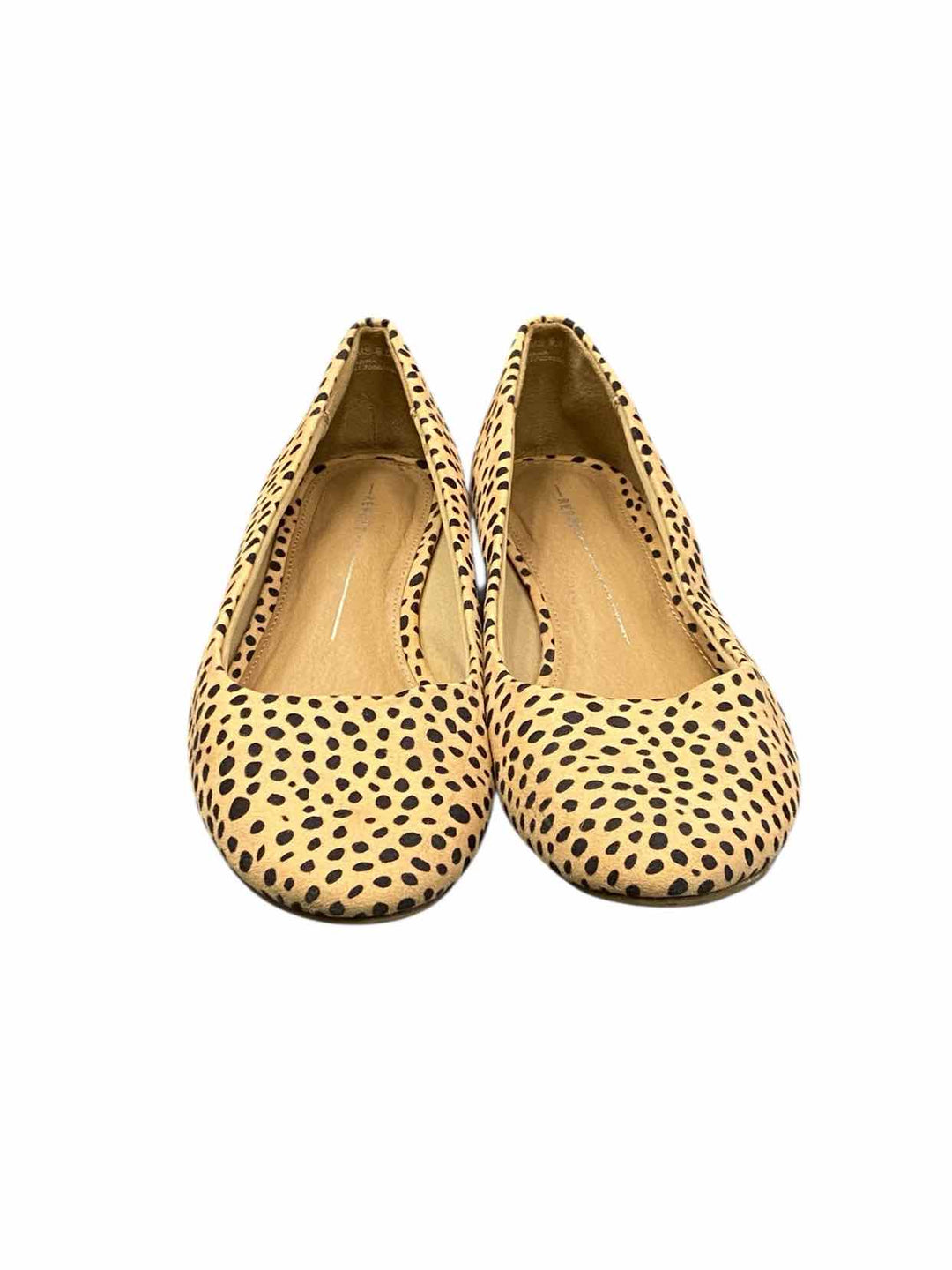 Report Shoe Size 9.5 Beige Black Manmade Flats