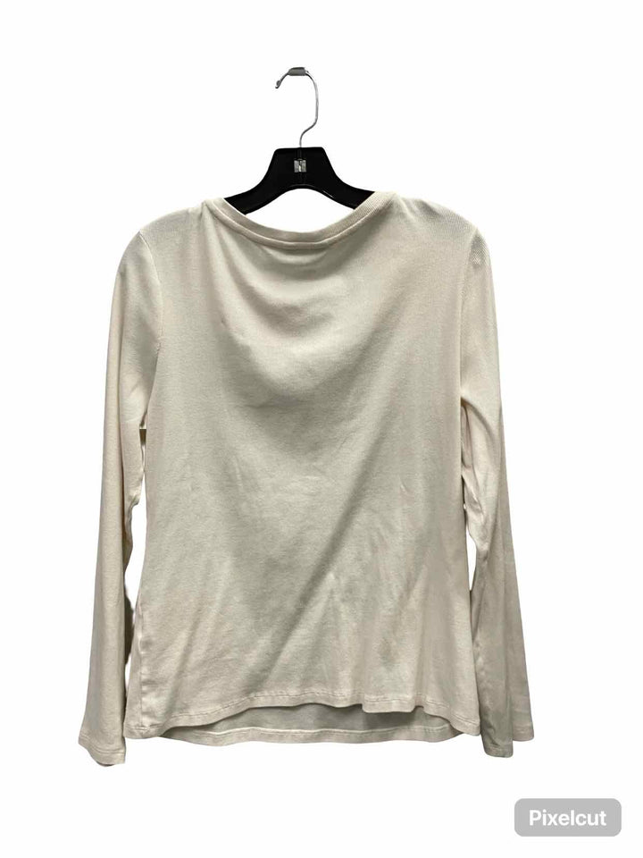 Banana Republic Size L Cream 96% Cotton Long Sleeve Shirts