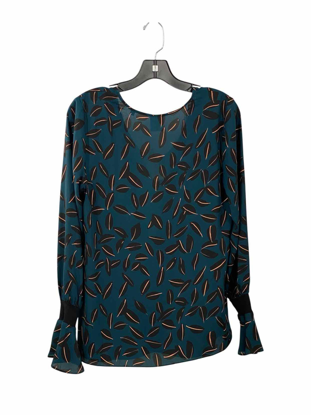 Cabi Size S Dark Teal Print Long Sleeve Shirts
