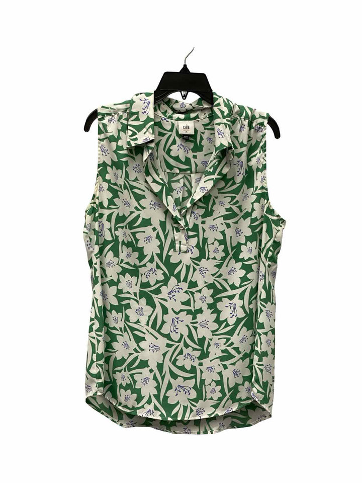 Cabi Size M White Green Tank Top