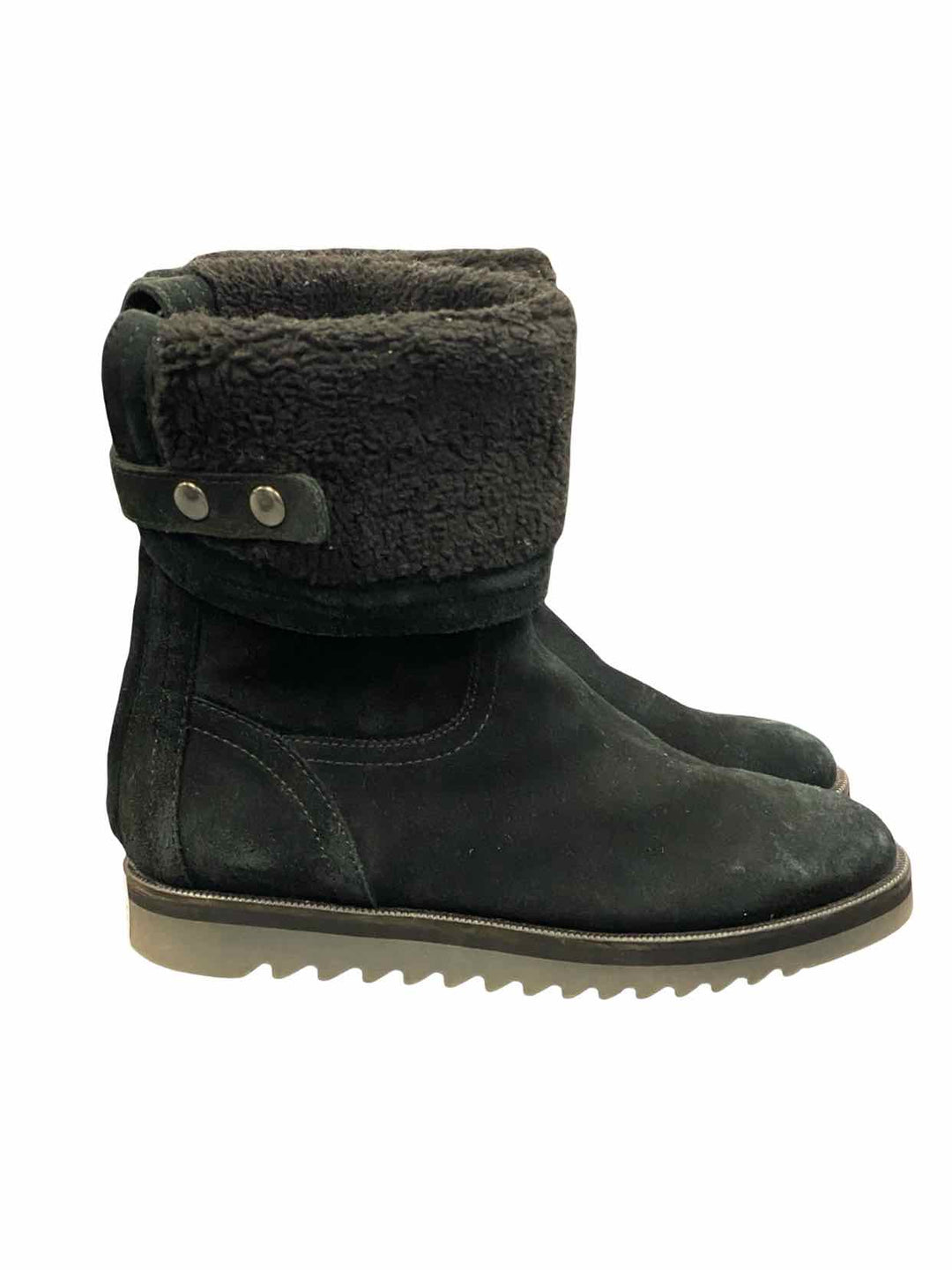 Aquatalia Shoe Size 7 Black Suede Paloma Cuff Boots(Ankle)