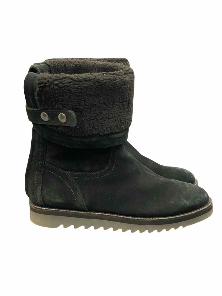 Aquatalia Shoe Size 7 Black Suede Paloma Cuff Boots(Ankle)