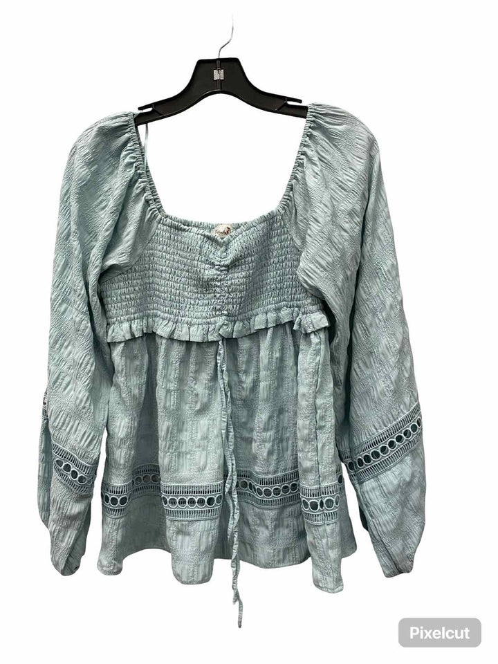 Perfectly Priscilla Size L Light Blue Long Sleeve Shirts
