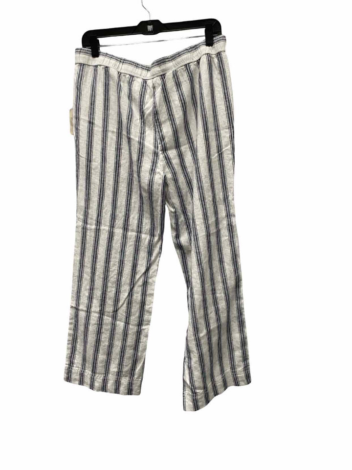 Cafe Marrakesh Size M White Grey Stripe Pants