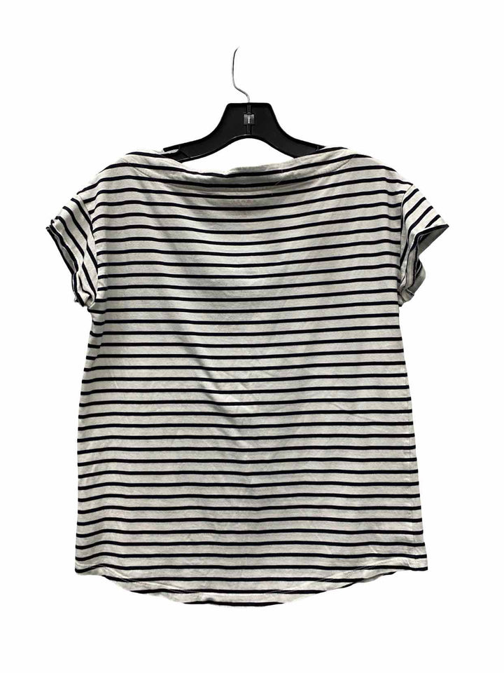 Boden Size 8 White navy Striped Short Sleeve Shirts