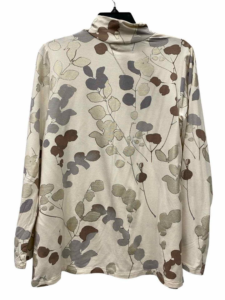Chico's Size 1 (M) Ivory Floral Long Sleeve Shirts