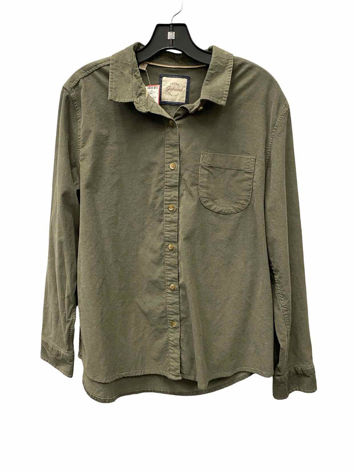 Jach's Girlfriend Size L Green 97% Cotton Long Sleeve Shirts