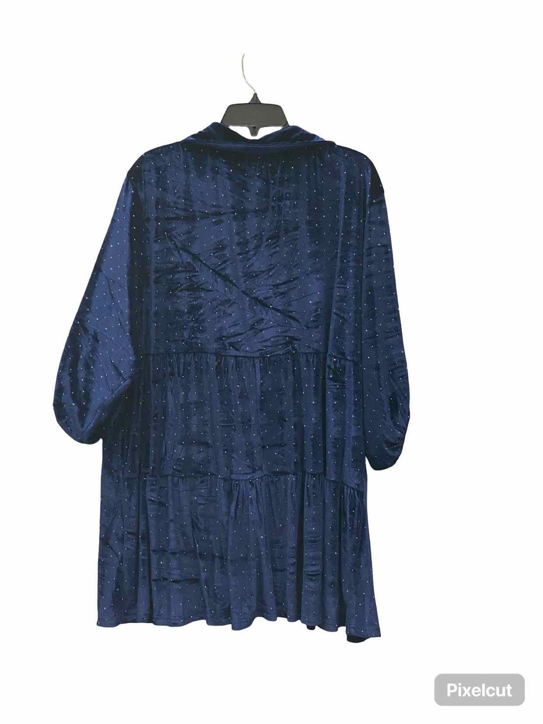 ChicSoul Size 2X Blue Sparkly Long Sleeve Shirts