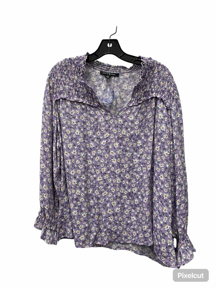 Zac & Rachel Size XL Purple Floral Long Sleeve Shirts