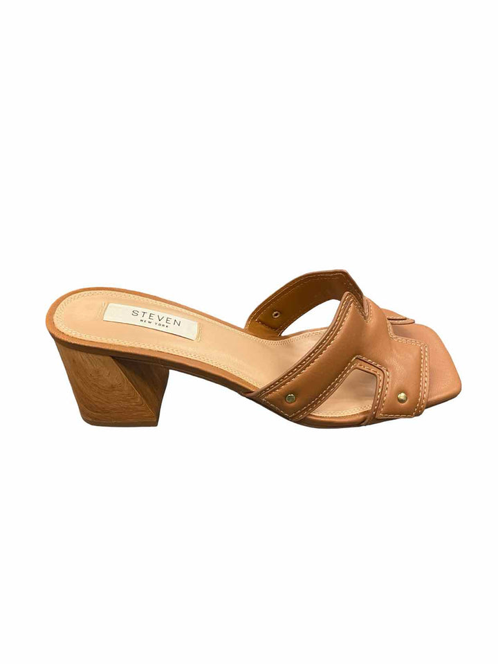 Steven Shoe Size 8.5 Brown Manmade Slides Heels