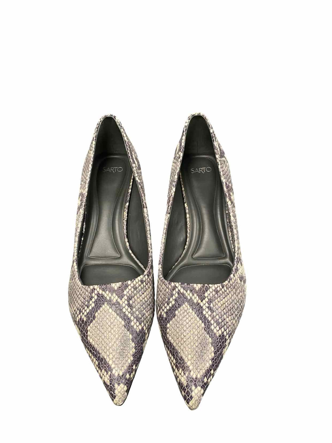 Sarto Shoe Size 9.5 Grey Leather Heels