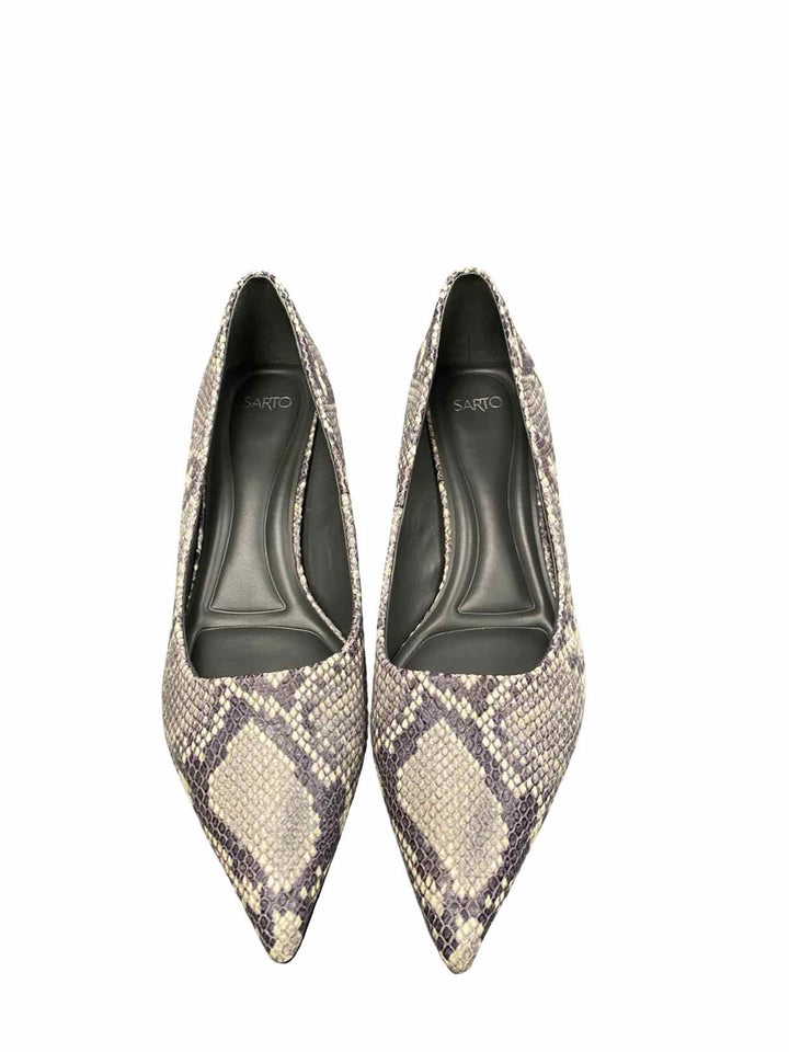 Sarto Shoe Size 9.5 Grey Leather Heels