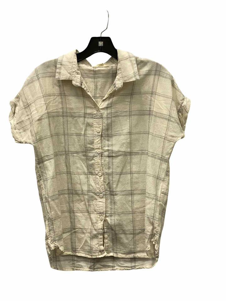 Mountain Warehouse Size 4 White Grey Plaid Short Sleeve Shirts