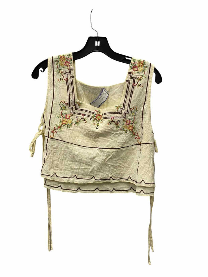 Unknown Brand Size S/M Beige Embroidered Tank Top