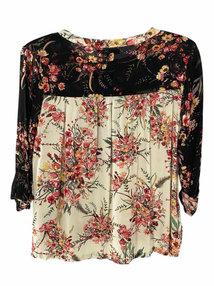 Miss Me Size S Black & White Multi Floral Long Sleeve Shirts