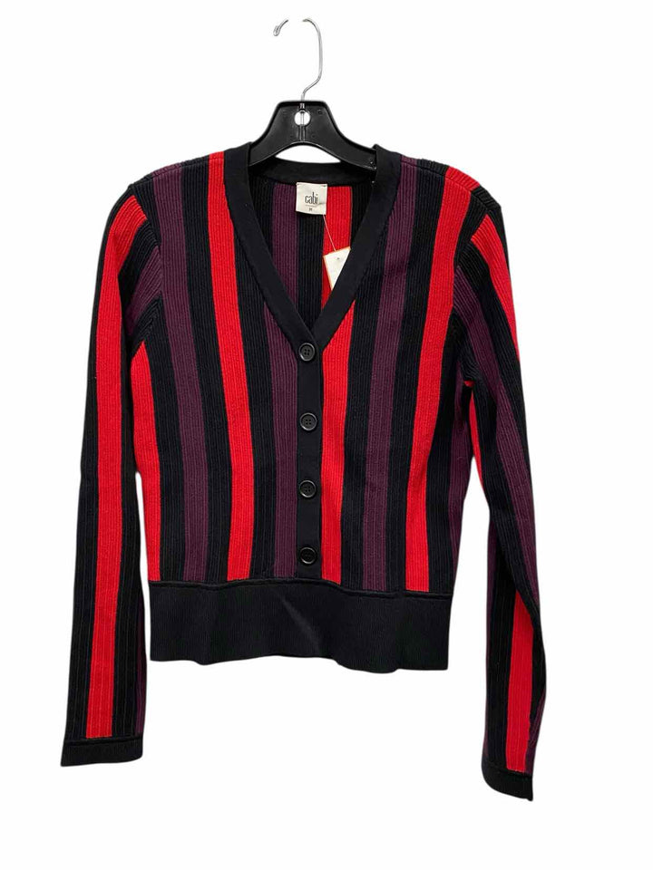 Cabi Size M Red/Black Purple Sweater