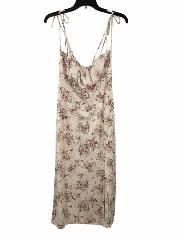 All in Favor Size M Cream Pink Floral Dress