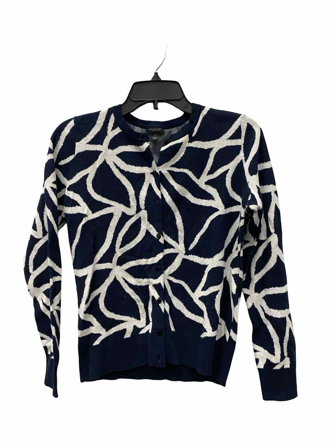 Ann Taylor Size S Navy White Long Sleeve Shirts