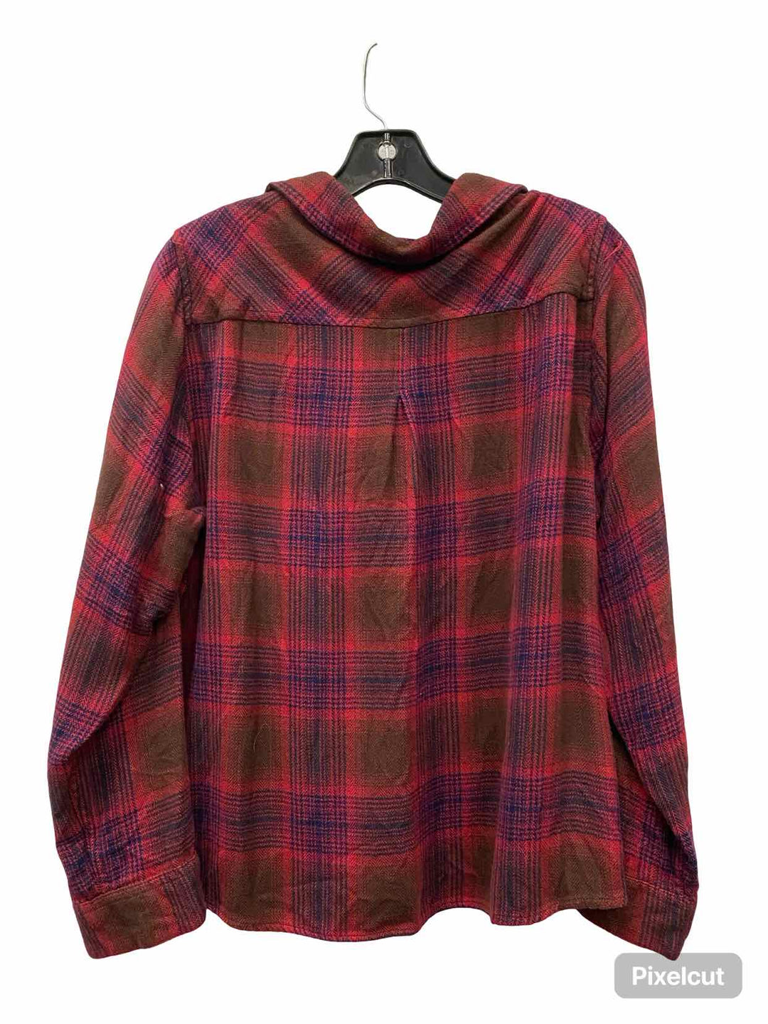 Aventura Size L Red Brown Plaid Long Sleeve Shirts