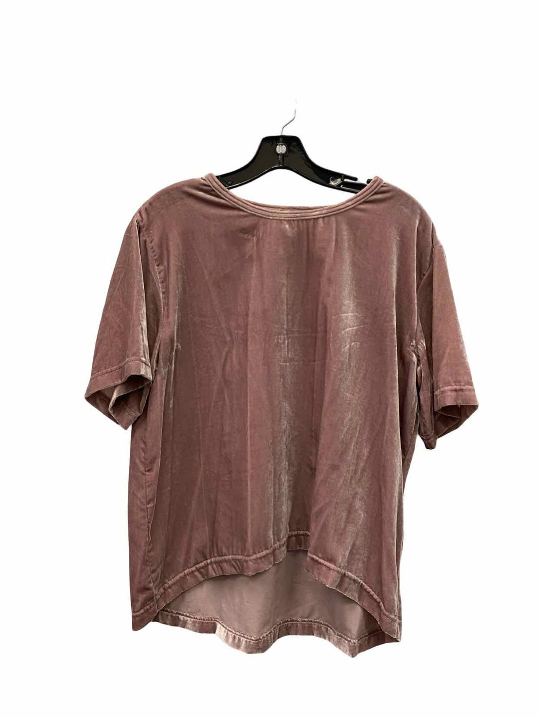 Melloday Size S Pink Velour Short Sleeve Shirts