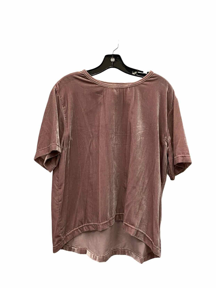 Melloday Size S Pink Velour Short Sleeve Shirts