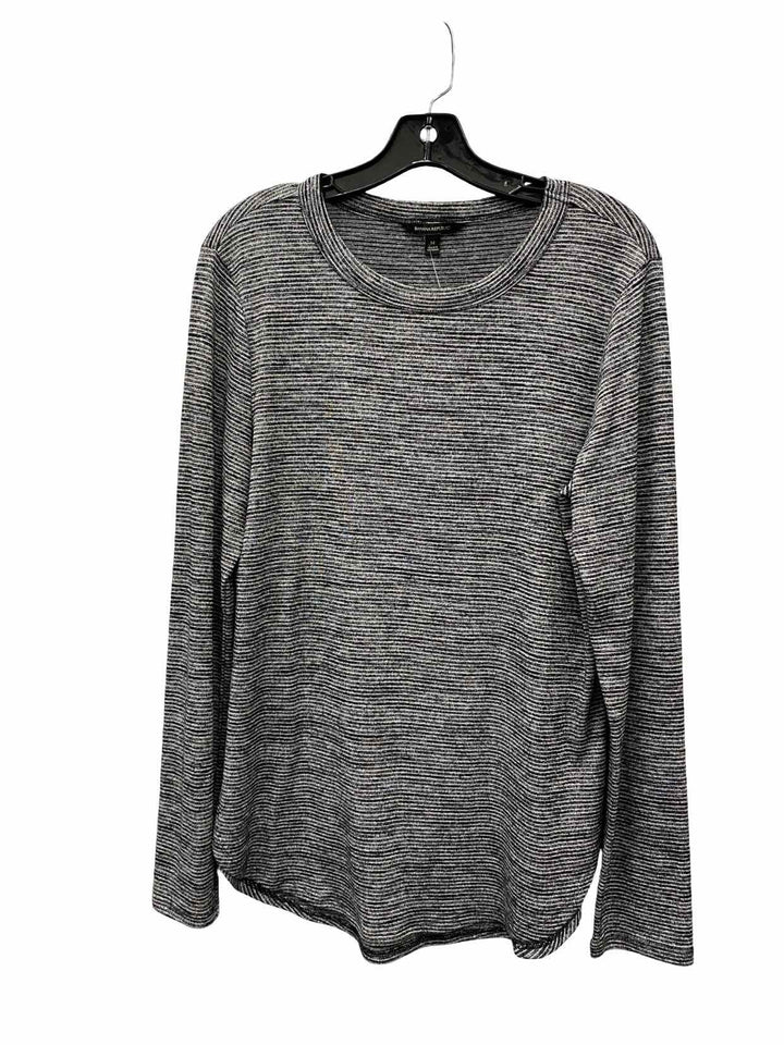 Banana Republic Size M Black White Striped Long Sleeve Shirts