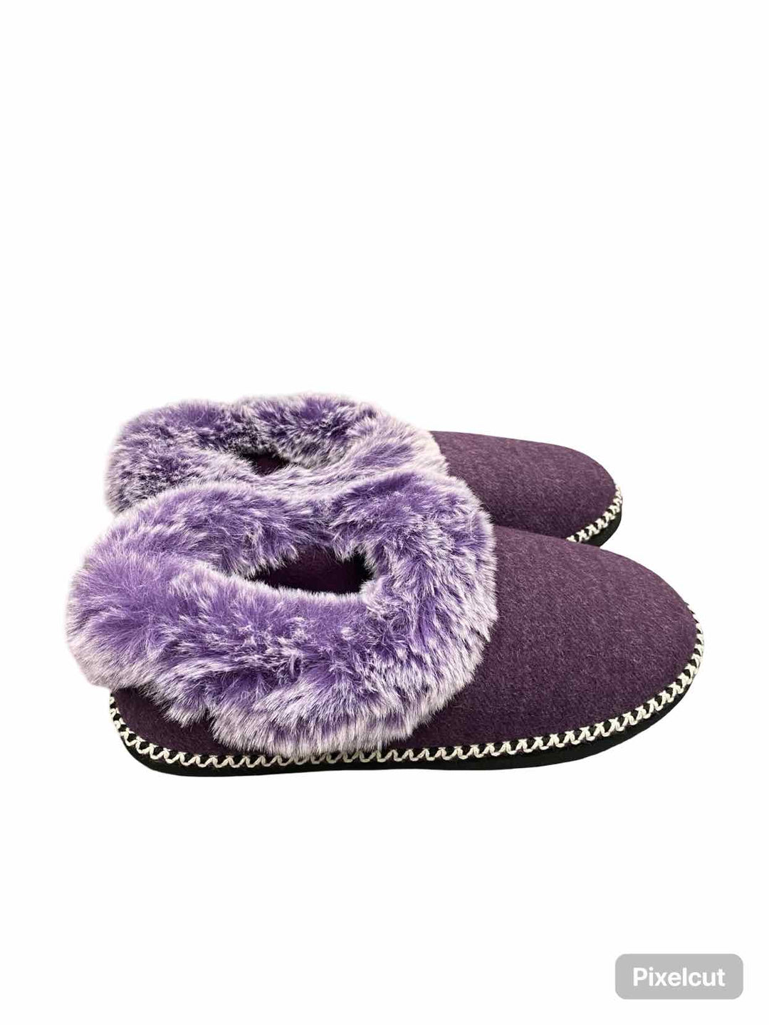EverFoams Shoe Size 10 Purple Faux Fur Slippers