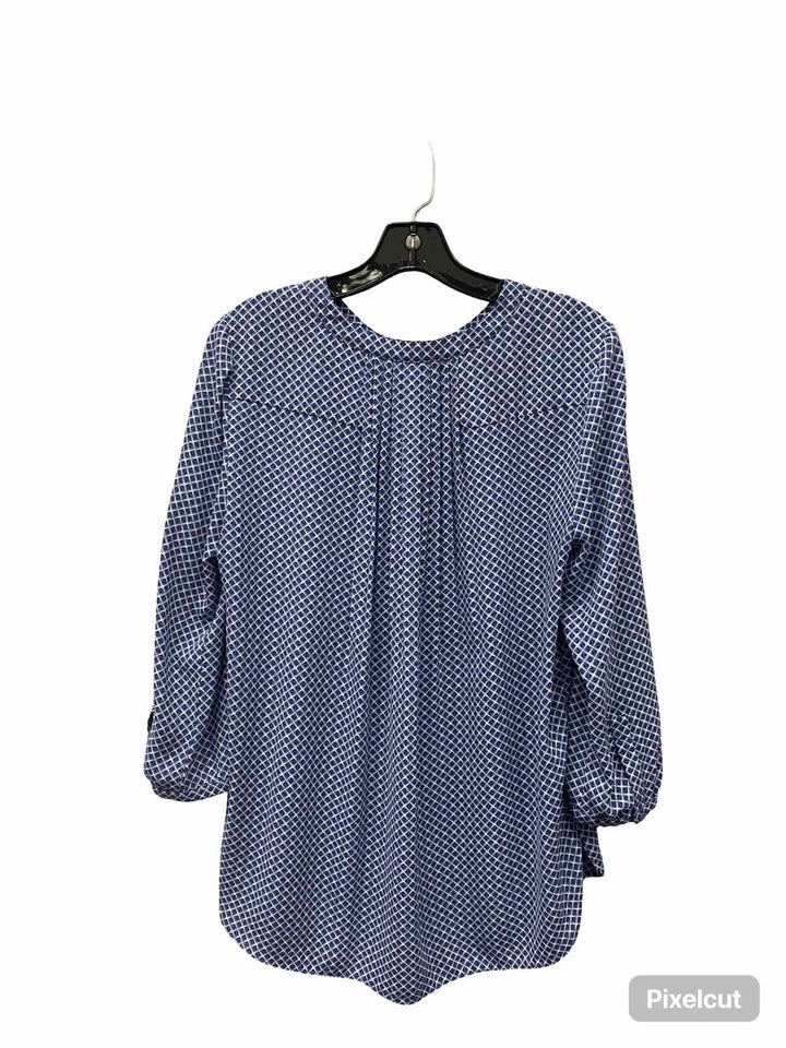 NYDJ Size L Blue Print Long Sleeve Shirts