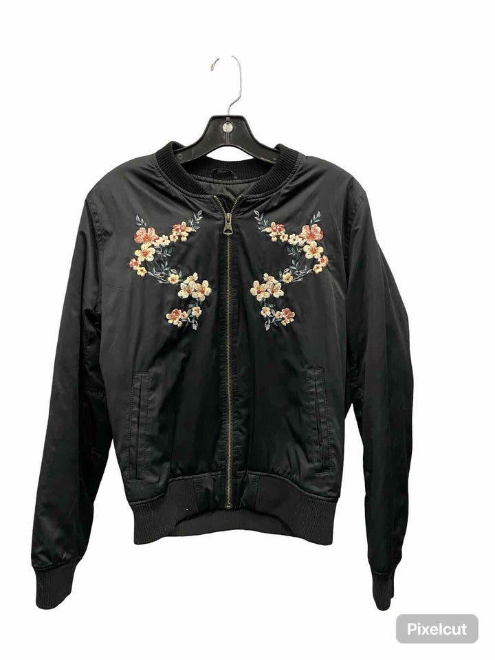American Eagle Size M Black Floral Jacket