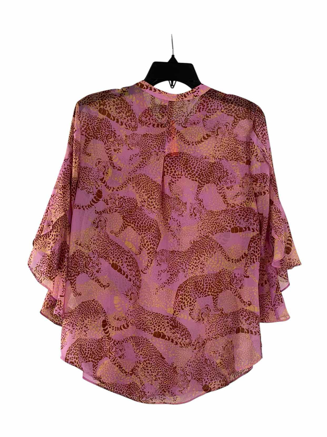 Cabi Size M Pink Leopard Print Long Sleeve Shirts