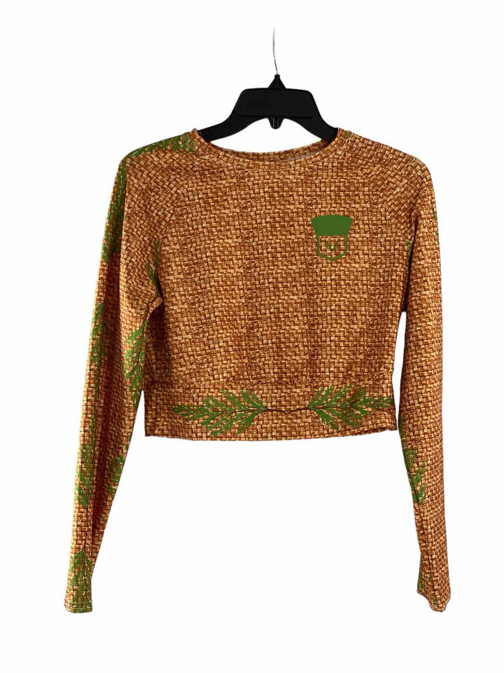 Cape Fox Village Store Size XL Tan Green Cedar Weave Long Sleeve Shirts