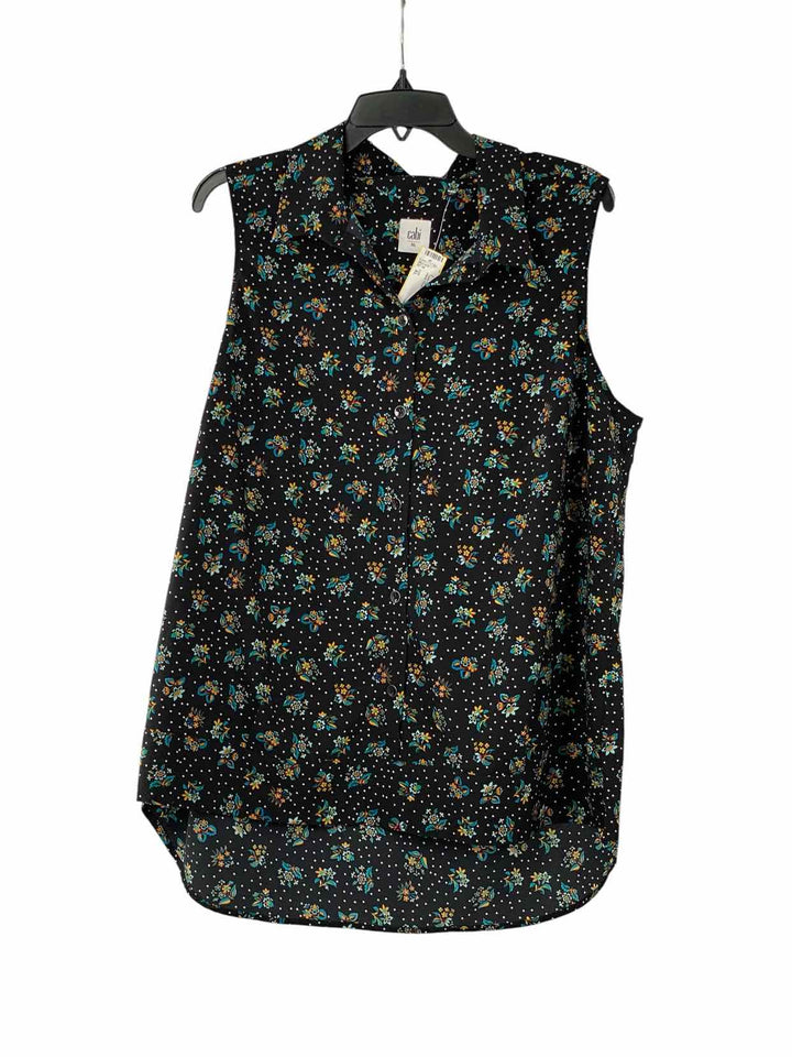 Cabi Size XL Black Floral Polka Dot Tank Top