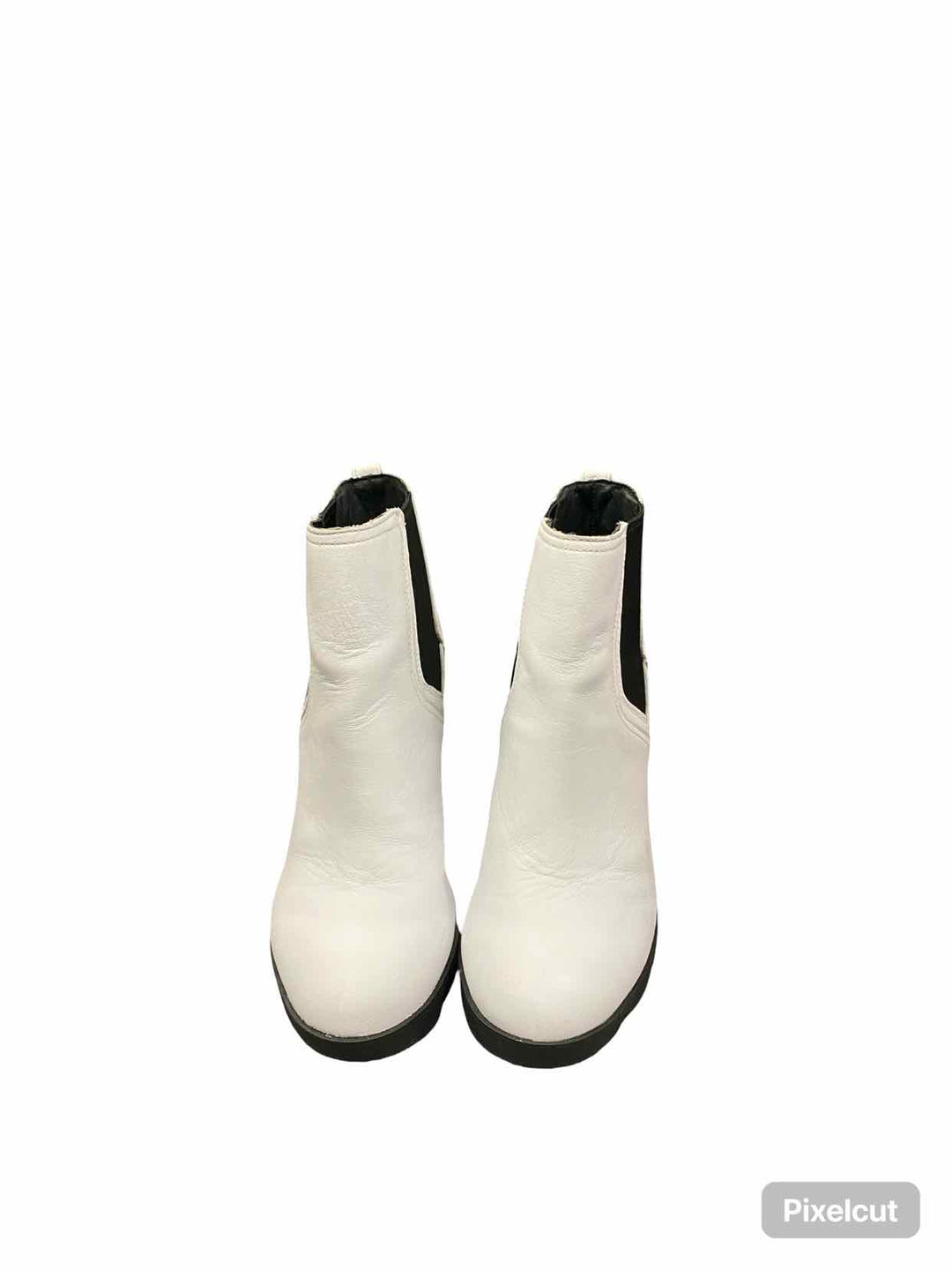 Sorel Shoe Size 7.5 White Black Leather Joan Uptown Chelsea Boot Boots(Ankle)
