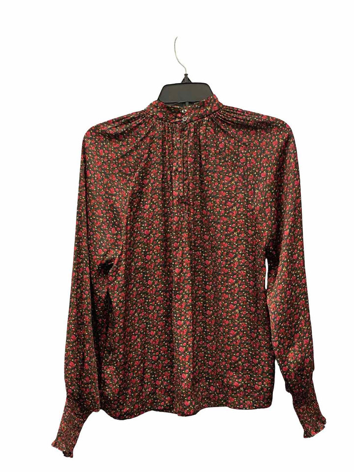 Gap Size S Red Floral Long Sleeve Shirts