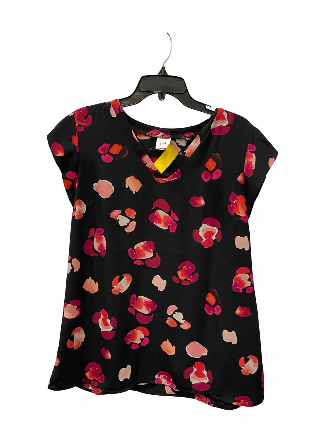 Cabi Size M Black Pink Floral Short Sleeve Shirts