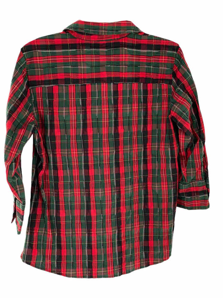 Pendleton Size 4 Green Red Plaid Long Sleeve Shirts